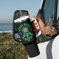 Funny St Patrick's Day Pirate Tumbler With Handle Arrgh Matey Let The Shenanigans Begin Shamrock