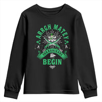 Funny St Patrick's Day Pirate Youth Sweatshirt Arrgh Matey Let The Shenanigans Begin Shamrock