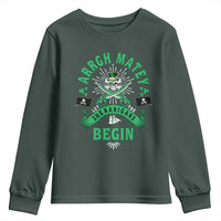 Funny St Patrick's Day Pirate Youth Sweatshirt Arrgh Matey Let The Shenanigans Begin Shamrock