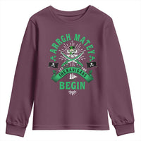 Funny St Patrick's Day Pirate Youth Sweatshirt Arrgh Matey Let The Shenanigans Begin Shamrock