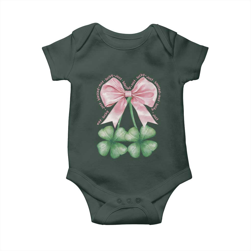 Not Lucky Just Blessed Baby Onesie Blessed Christian Shamrocks St Patricks Day Coquette