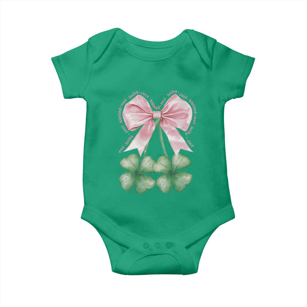 Not Lucky Just Blessed Baby Onesie Blessed Christian Shamrocks St Patricks Day Coquette