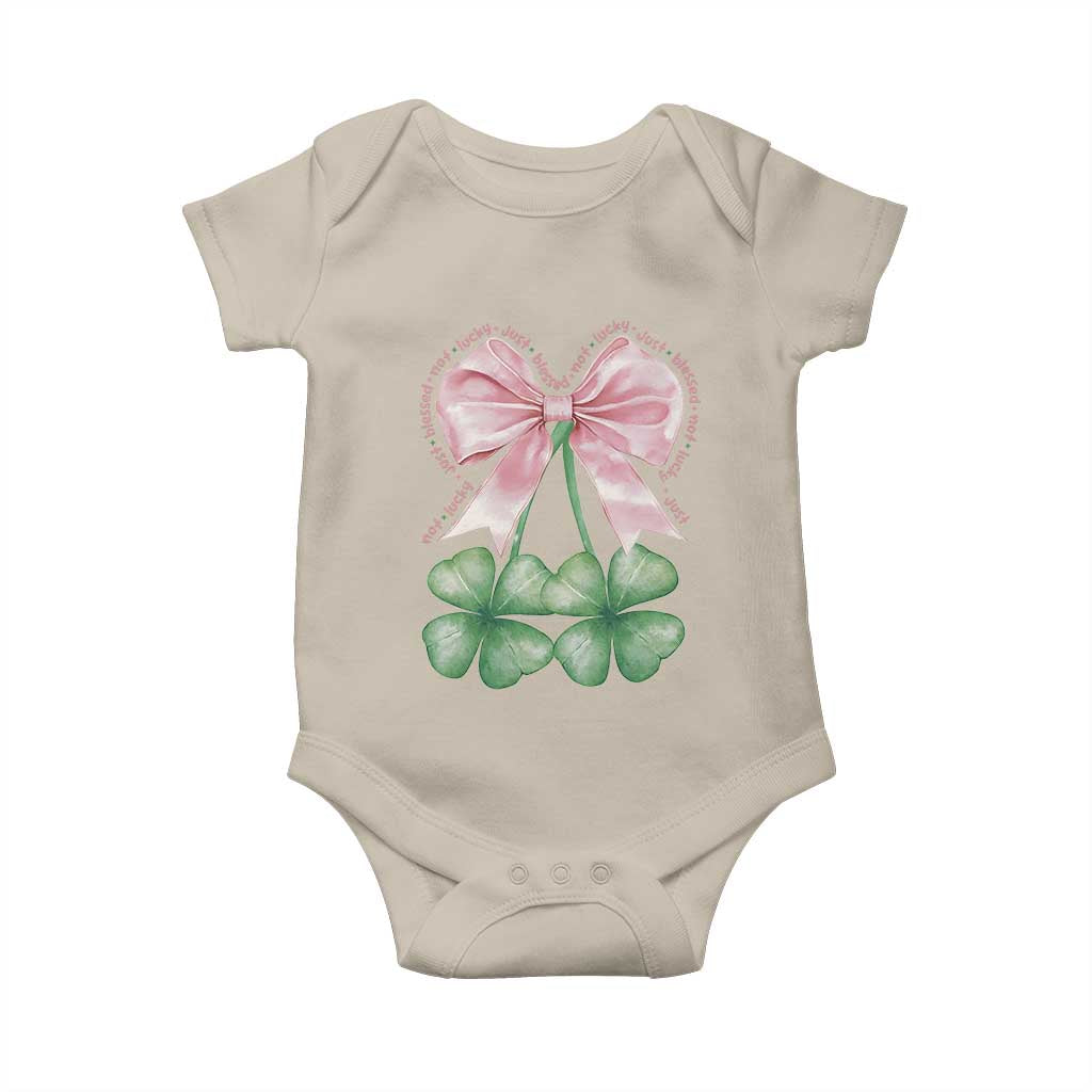 Not Lucky Just Blessed Baby Onesie Blessed Christian Shamrocks St Patricks Day Coquette