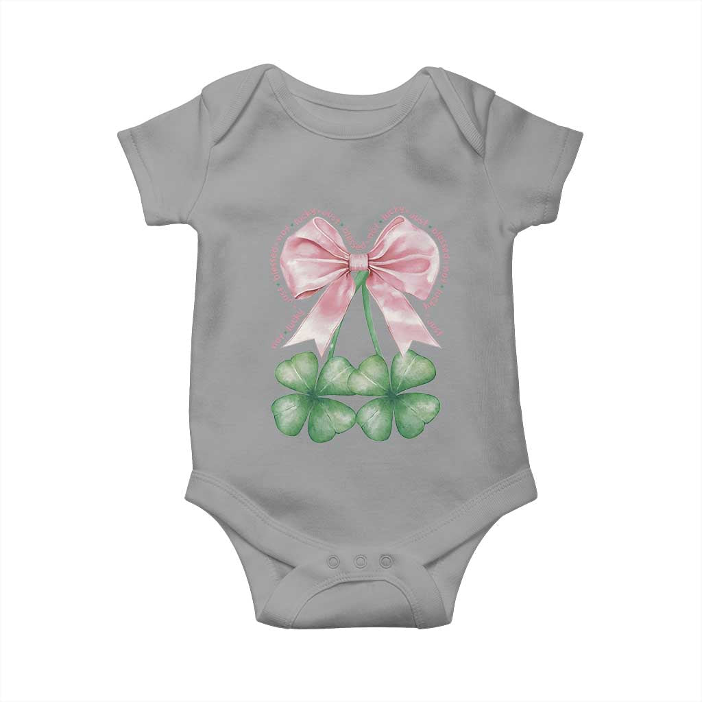 Not Lucky Just Blessed Baby Onesie Blessed Christian Shamrocks St Patricks Day Coquette