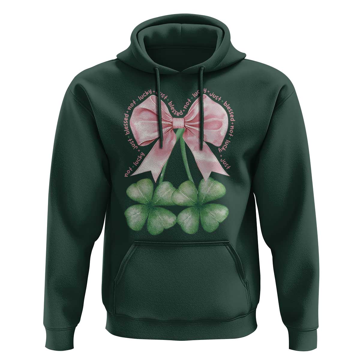 Not Lucky Just Blessed Hoodie Blessed Christian Shamrocks St Patricks Day Coquette