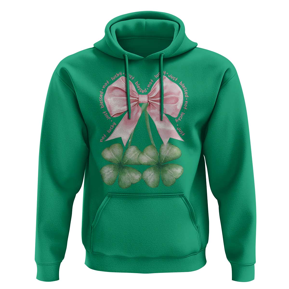 Not Lucky Just Blessed Hoodie Blessed Christian Shamrocks St Patricks Day Coquette