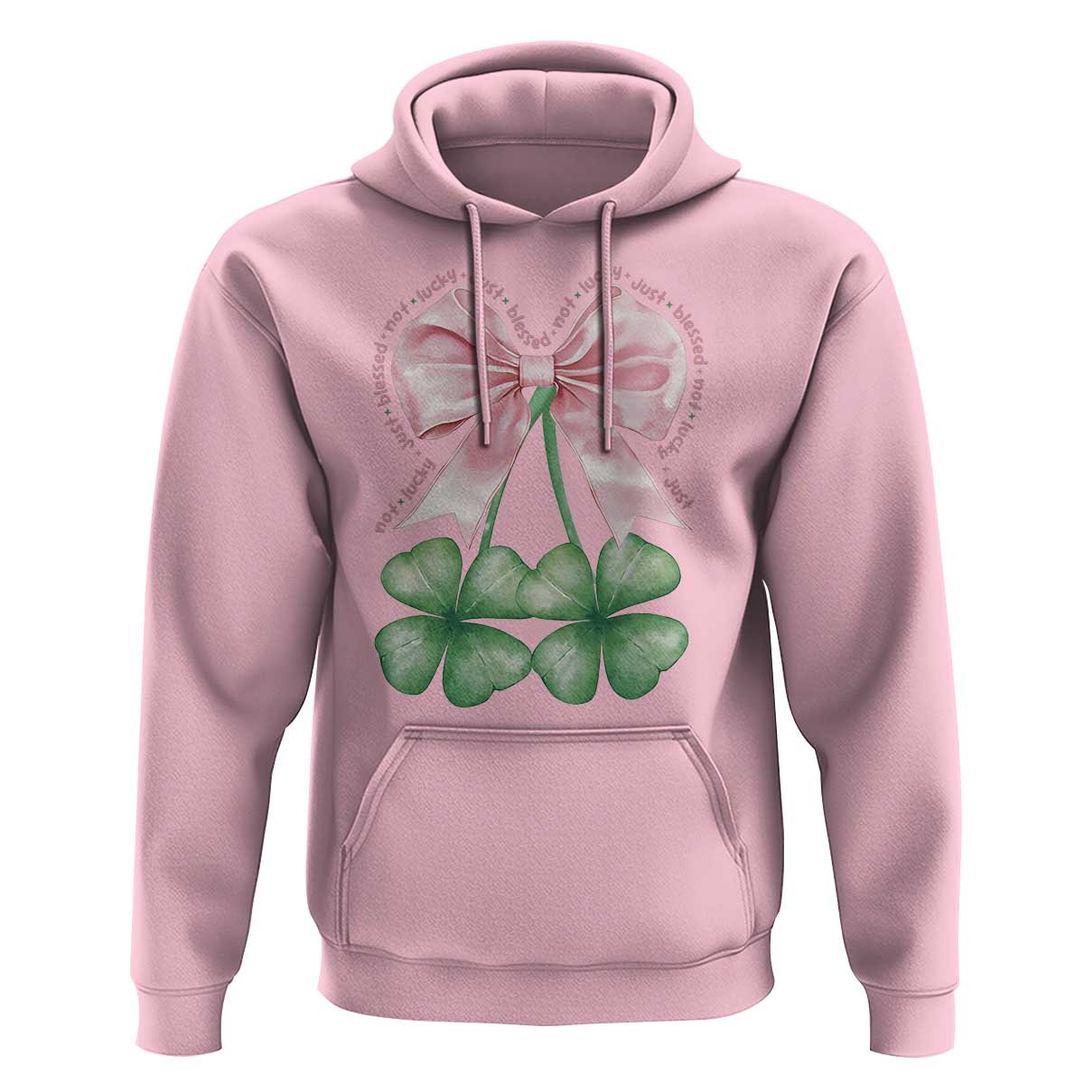 Not Lucky Just Blessed Hoodie Blessed Christian Shamrocks St Patricks Day Coquette