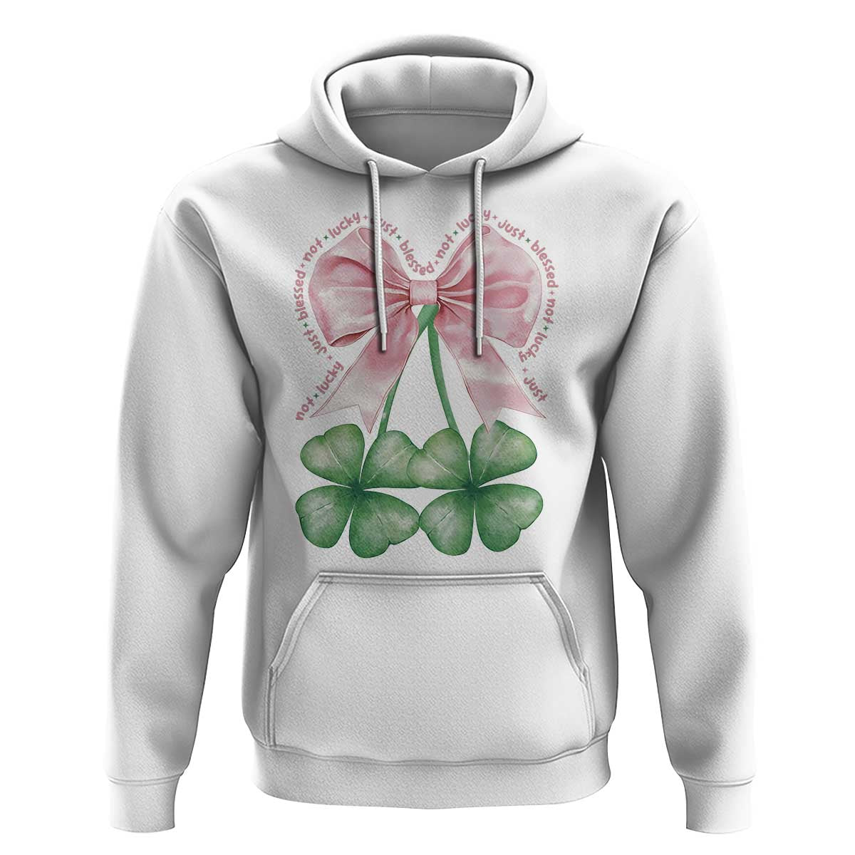 Not Lucky Just Blessed Hoodie Blessed Christian Shamrocks St Patricks Day Coquette