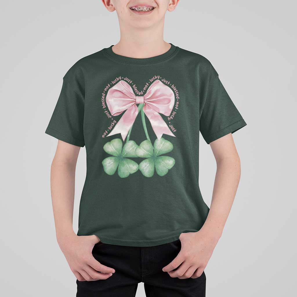 Not Lucky Just Blessed T Shirt For Kid Blessed Christian Shamrocks St Patricks Day Coquette