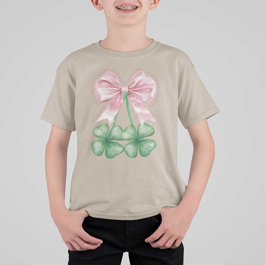 Not Lucky Just Blessed T Shirt For Kid Blessed Christian Shamrocks St Patricks Day Coquette