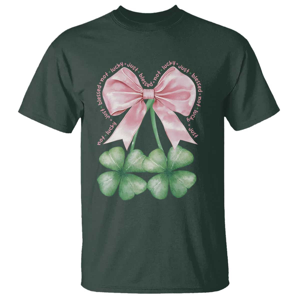 Not Lucky Just Blessed T Shirt Blessed Christian Shamrocks St Patricks Day Coquette