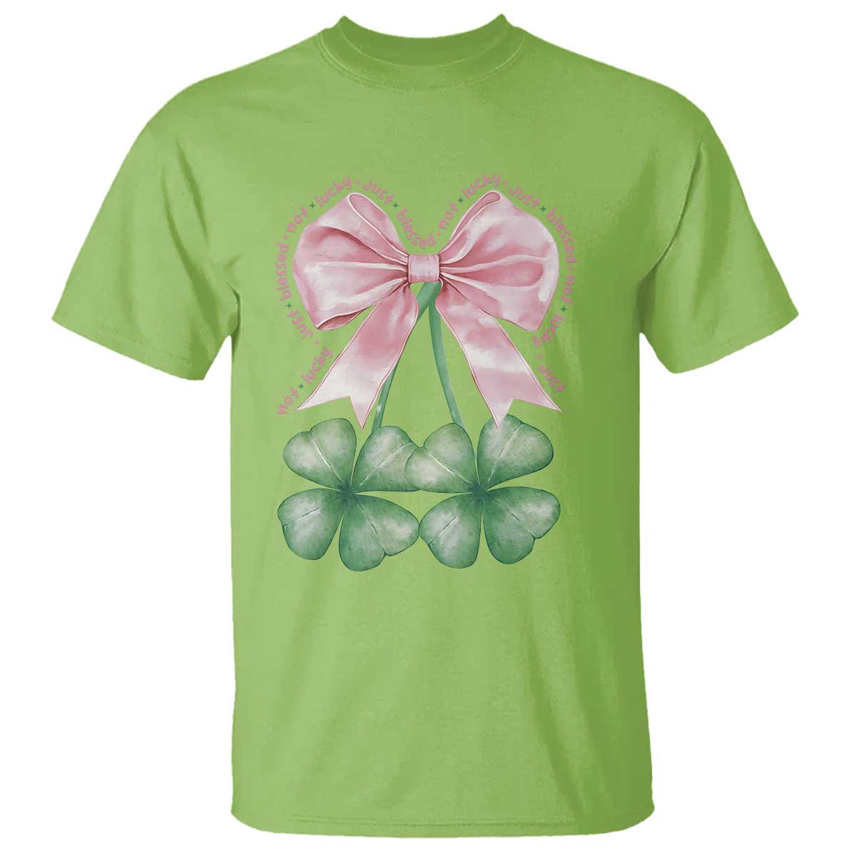 Not Lucky Just Blessed T Shirt Blessed Christian Shamrocks St Patricks Day Coquette
