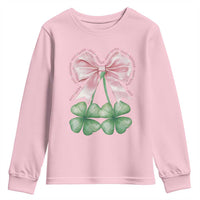 Not Lucky Just Blessed Youth Sweatshirt Blessed Christian Shamrocks St Patricks Day Coquette