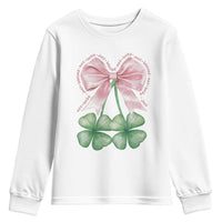 Not Lucky Just Blessed Youth Sweatshirt Blessed Christian Shamrocks St Patricks Day Coquette