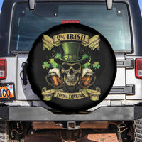 Funny St Patrick's Day Irish Beer Drinking Spare Tire Cover 0% Irish 100% Drunk Skull
