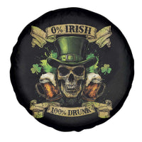 Funny St Patrick's Day Irish Beer Drinking Spare Tire Cover 0% Irish 100% Drunk Skull