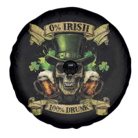 Funny St Patrick's Day Irish Beer Drinking Spare Tire Cover 0% Irish 100% Drunk Skull