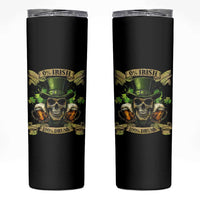 Funny St Patrick's Day Irish Beer Drinking Skinny Tumbler 0% Irish 100% Drunk Skull - Wonder Print Shop