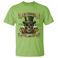 Funny St Patrick's Day Irish Beer Drinking T Shirt 0% Irish 100% Drunk Skull