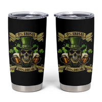 Funny St Patrick's Day Irish Beer Drinking Tumbler Cup 0% Irish 100% Drunk Skull - Wonder Print Shop