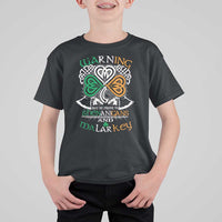 Funny Warning May Be Prone To Shenanigans And Malarkey T Shirt For Kid St Patrick's Day Celtic Shamrock
