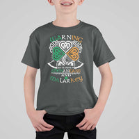 Funny Warning May Be Prone To Shenanigans And Malarkey T Shirt For Kid St Patrick's Day Celtic Shamrock