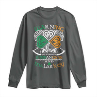 Funny Warning May Be Prone To Shenanigans And Malarkey Long Sleeve Shirt St Patrick's Day Celtic Shamrock