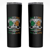 Funny Warning May Be Prone To Shenanigans And Malarkey Skinny Tumbler St Patrick's Day Celtic Shamrock
