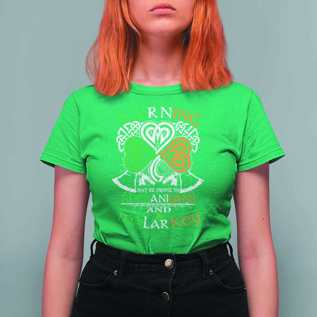 Funny Warning May Be Prone To Shenanigans And Malarkey T Shirt For Women St Patrick's Day Celtic Shamrock