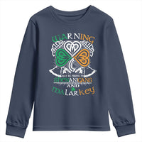 Funny Warning May Be Prone To Shenanigans And Malarkey Youth Sweatshirt St Patrick's Day Celtic Shamrock