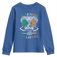 Funny Warning May Be Prone To Shenanigans And Malarkey Youth Sweatshirt St Patrick's Day Celtic Shamrock