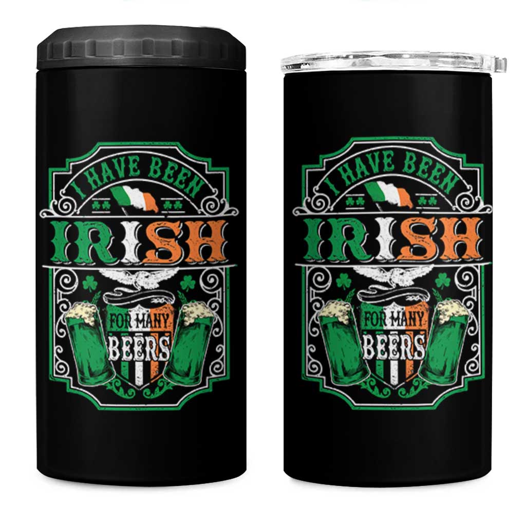 Funny Irish Beer Drinking 4 in 1 Can Cooler Tumbler I Have Been Irish For Many Beers St Patrick's Day - Wonder Print Shop