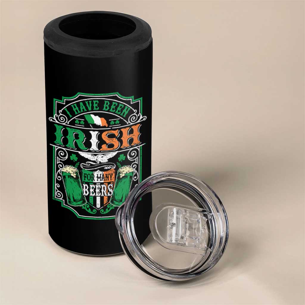 Funny Irish Beer Drinking 4 in 1 Can Cooler Tumbler I Have Been Irish For Many Beers St Patrick's Day - Wonder Print Shop