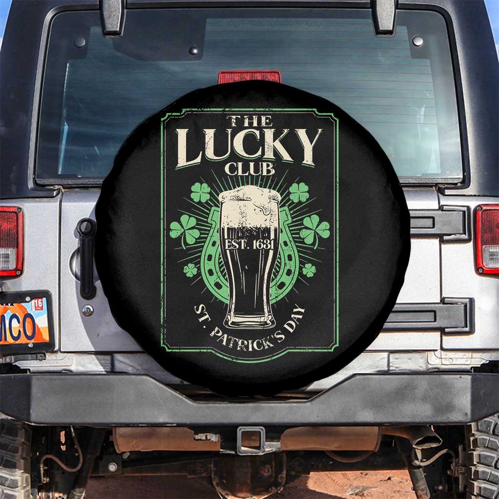 Funny St Patrick's Day Irish Beer Drinking Spare Tire Cover The Lucky Beer Club Horseshoe