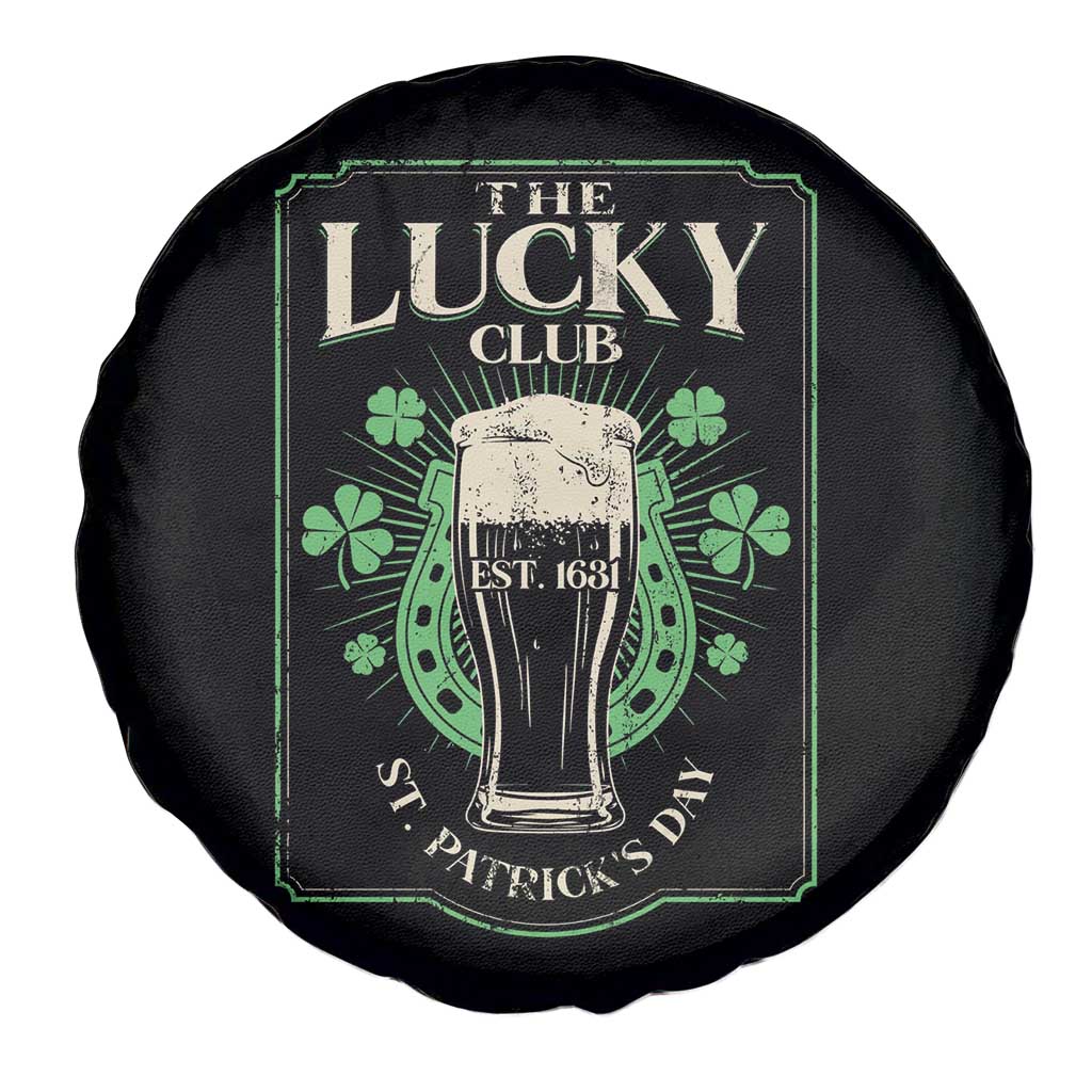 Funny St Patrick's Day Irish Beer Drinking Spare Tire Cover The Lucky Beer Club Horseshoe