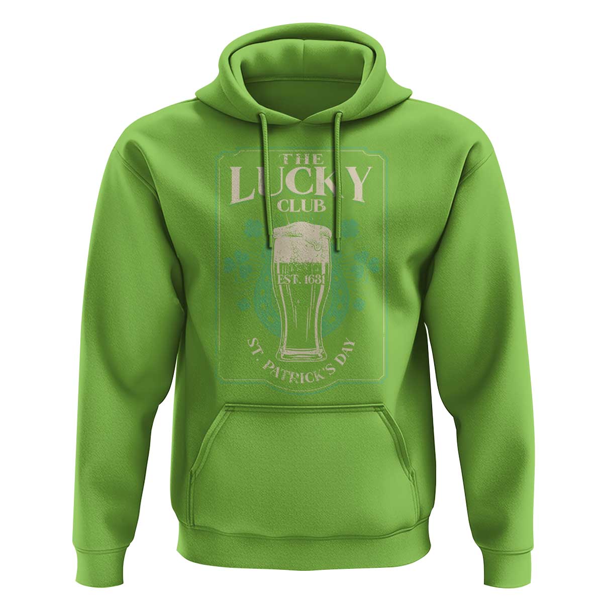 Funny St Patrick's Day Irish Beer Drinking Hoodie The Lucky Beer Club Horseshoe