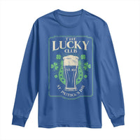 Funny St Patrick's Day Irish Beer Drinking Long Sleeve Shirt The Lucky Beer Club Horseshoe