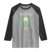 Funny St Patrick's Day Irish Beer Drinking Raglan Shirt The Lucky Beer Club Horseshoe