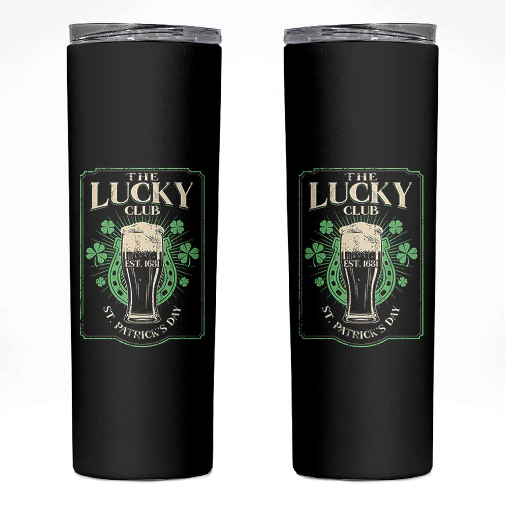 Funny St Patrick's Day Irish Beer Drinking Skinny Tumbler The Lucky Beer Club Horseshoe - Wonder Print Shop