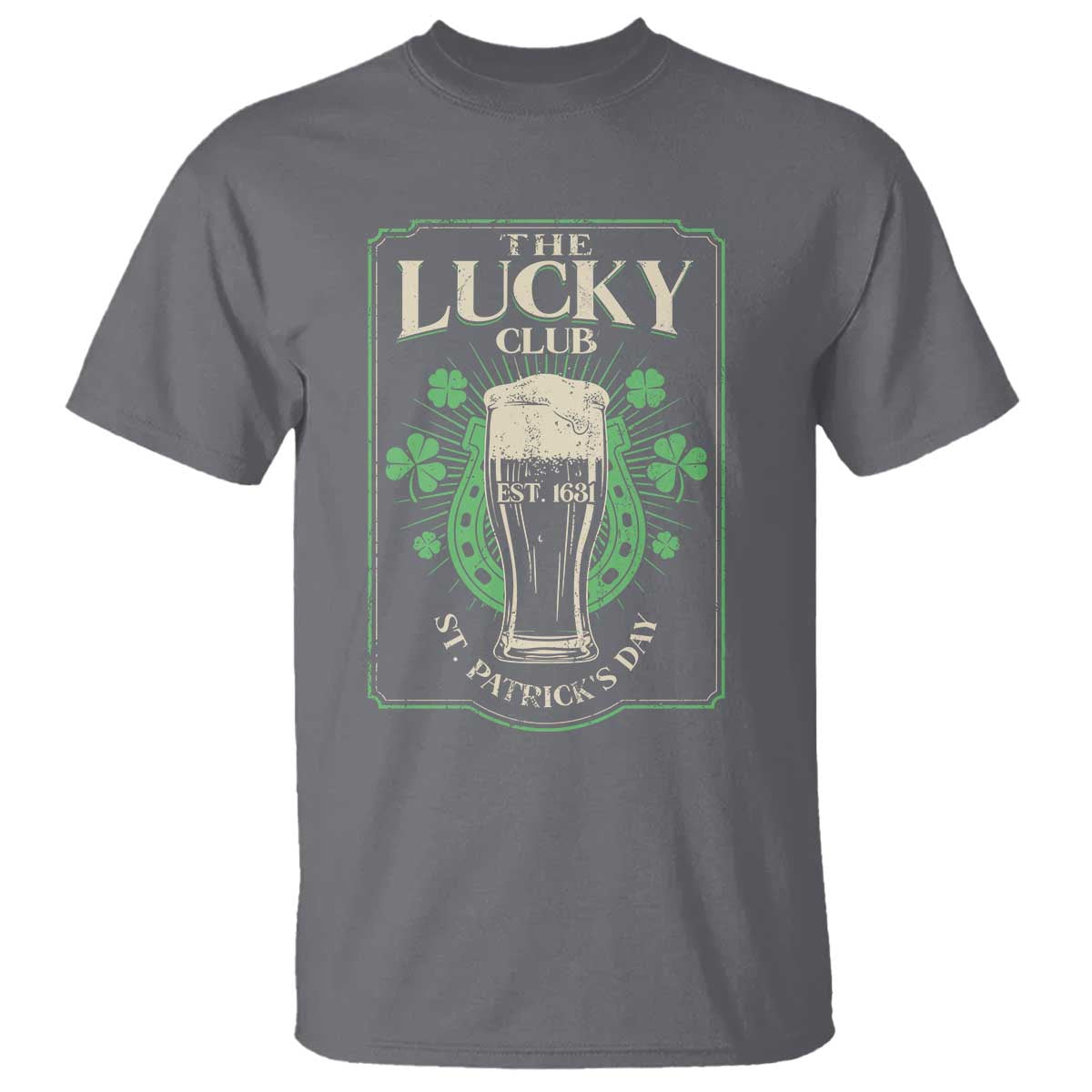Funny St Patrick's Day Irish Beer Drinking T Shirt The Lucky Beer Club Horseshoe