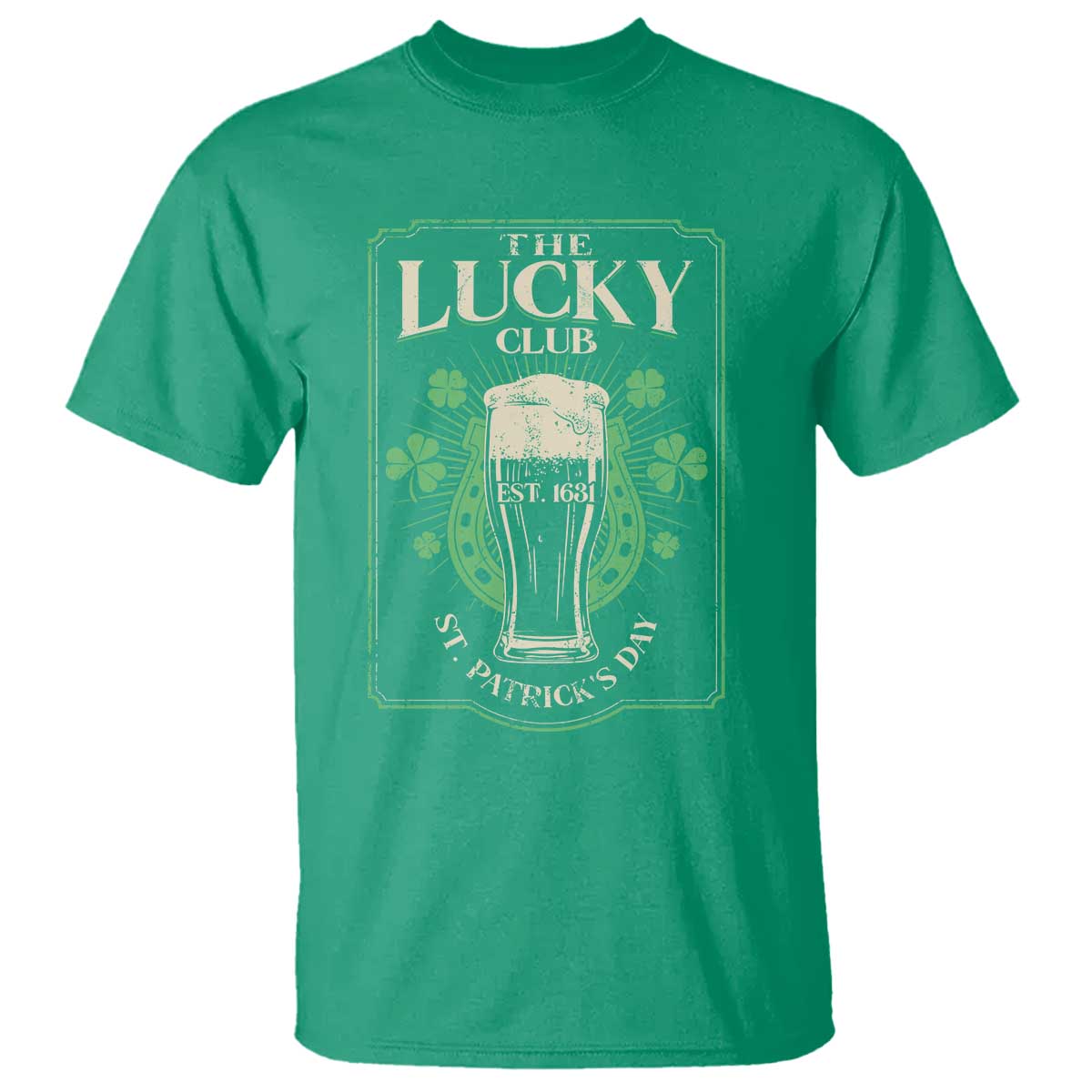 Funny St Patrick's Day Irish Beer Drinking T Shirt The Lucky Beer Club Horseshoe
