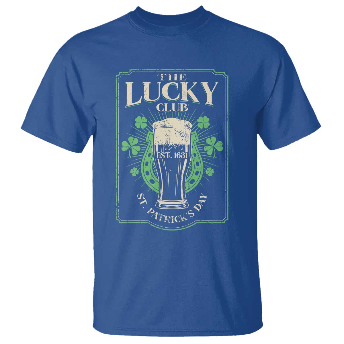 Funny St Patrick's Day Irish Beer Drinking T Shirt The Lucky Beer Club Horseshoe