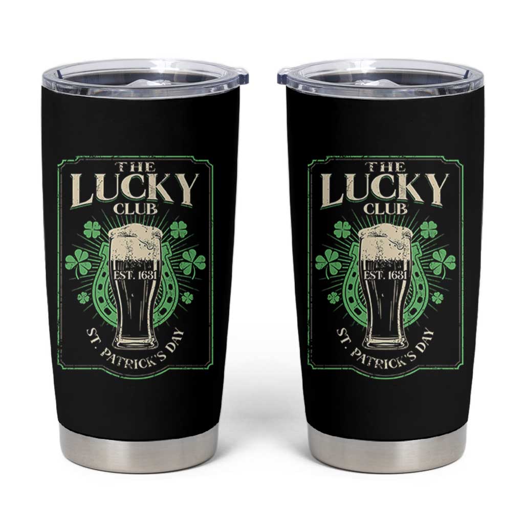 Funny St Patrick's Day Irish Beer Drinking Tumbler Cup The Lucky Beer Club Horseshoe - Wonder Print Shop