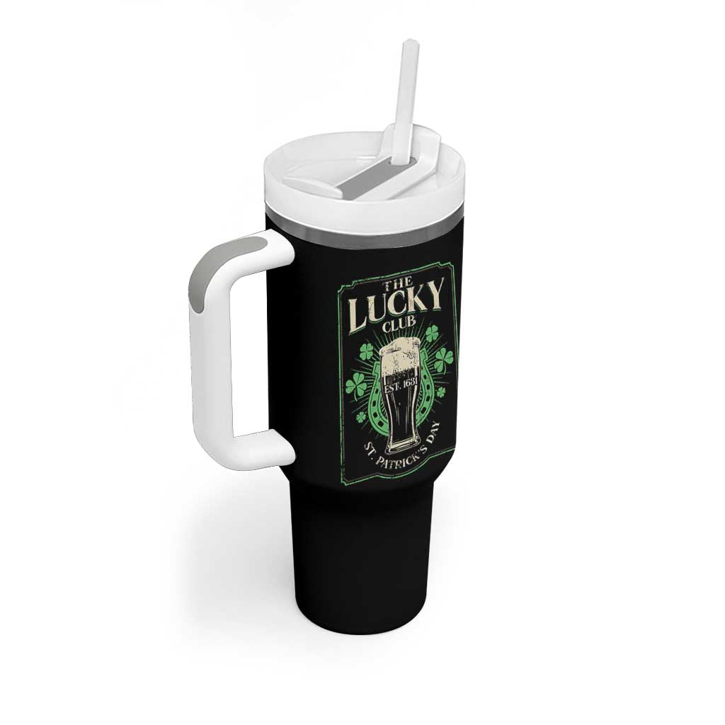 Funny St Patrick's Day Irish Beer Drinking Tumbler With Handle The Lucky Beer Club Horseshoe - Wonder Print Shop