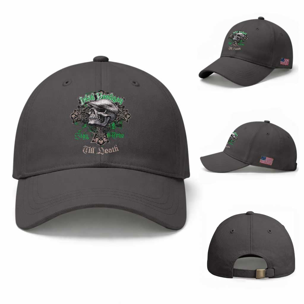 Funny Irish Pride Baseball Cap Irish Hooligan Stay True Till Death Flat Cap Skull