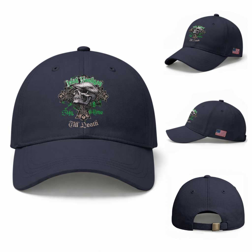 Funny Irish Pride Baseball Cap Irish Hooligan Stay True Till Death Flat Cap Skull