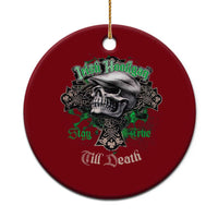 Funny Irish Pride Ceramic Ornament Irish Hooligan Stay True Till Death Flat Cap Skull - Wonder Print Shop