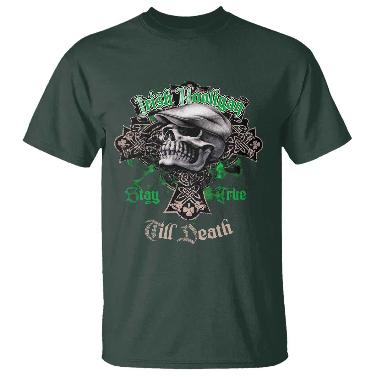 Funny Irish Pride T Shirt Irish Hooligan Stay True Till Death Flat Cap Skull