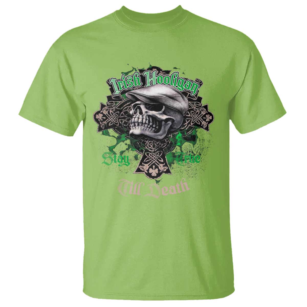 Funny Irish Pride T Shirt Irish Hooligan Stay True Till Death Flat Cap Skull