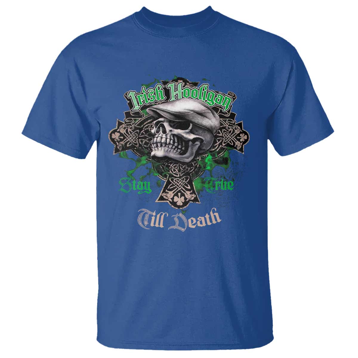 Funny Irish Pride T Shirt Irish Hooligan Stay True Till Death Flat Cap Skull